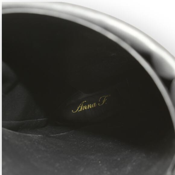 EU 38 ~ US 7.5/8 AnnaF Rosa Suede Sandy Boot KneeHigh 2.5" ConeHeel Italy Plum - Picture 7 of 16